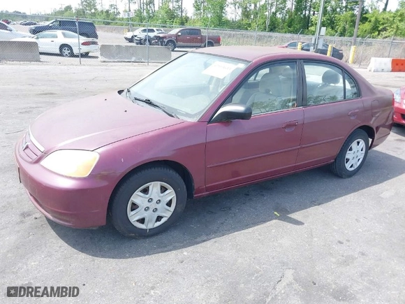 2003 Honda Civic LX with VIN 2HGES16583H571200, listed as a IAAI auction lot 42103633 with 177,302 mi miles. Bid and sale history available at carsss.com. Image 2.