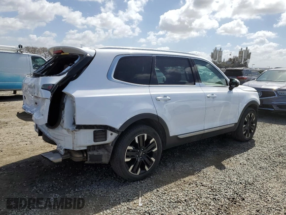 2023 Kia Telluride SX Prestige X-Pro z VIN 5XYP5DGC6PG406392, wystawiony jako Copart lot #49264035 z przebiegiem 25 815 mil mil oraz Szkoda całkowita • Salvage title. Historia ofert i sprzedaży dostępna na DreamBid. Obrazek 3.