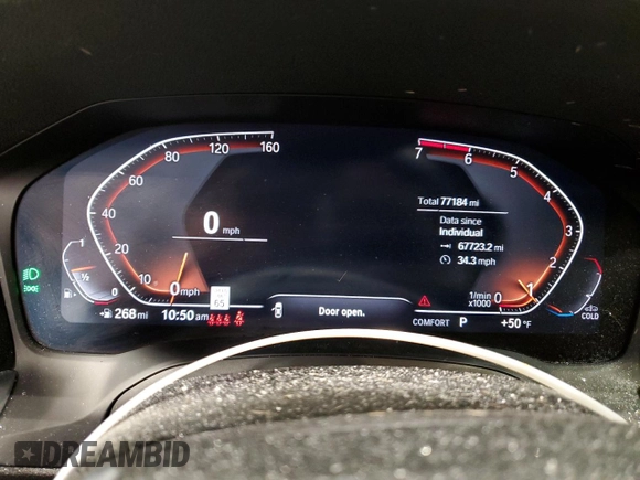 2019 BMW 3 Series 330i xDrive with VIN 3MW5R7J57K8B00679, listed as a Copart auction lot 46289995 with 77,184 mi miles and Non Repairable. Bid and sale history available at DreamBid. Image 9.