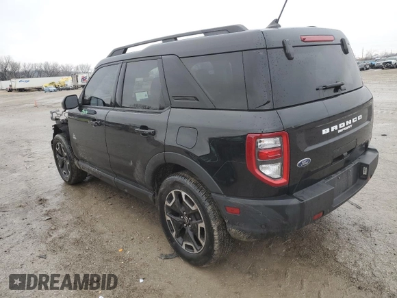 2021 Ford Bronco Sport Outer Banks with VIN 3FMCR9C60MRB40509, listed as a Copart auction lot 43172585 with 44,303 mi miles and Salvage title. Bid and sale history available at DreamBid. Image 2.