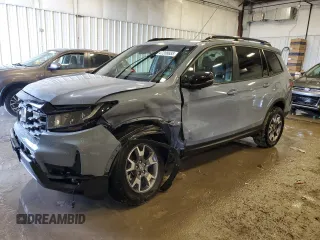 2023 Honda Passport TrailSport with VIN 5FNYF8H62PB015605, listed as a Copart auction lot 47208655 with 0 mi miles and Salvage Title. Bid and sale history available at carsss.com. Image 1.