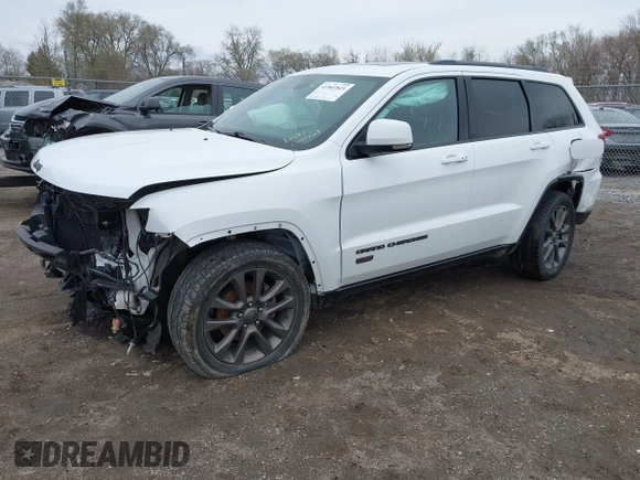 2016 Jeep Grand Cherokee Limited 75th Anniversary with VIN 1C4RJFBG5GC377529, listed as a IAAI auction lot 41961815 with 136,297 mi miles and . Bid and sale history available at DreamBid. Image 18.