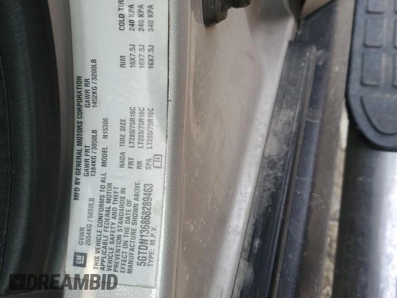 2006 Hummer H3 z VIN 5GTDN136868289463, wystawiony jako Copart lot #42710795 z przebiegiem 254 131 mil mil oraz Szkoda całkowita • Salvage title. Historia ofert i sprzedaży dostępna na DreamBid. Obrazek 13.