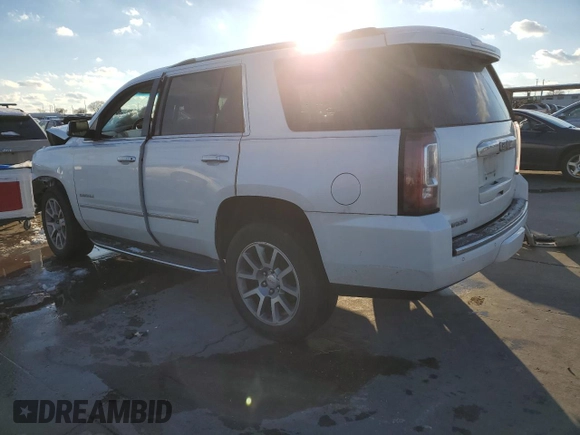 2017 GMC Yukon Denali with VIN 1GKS1CKJ2HR208163, listed as a Copart auction lot 88161295 with 107,864 mi miles and Salvage Title. Bid and sale history available at carsss.com. Image 2.