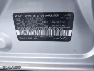 2013 Mitsubishi Outlander SE with VIN JA4JT3AW7DU012087, listed as a IAAI auction lot 41853230 with 162,824 mi miles. Bid and sale history available at carsss.com. Image 9.