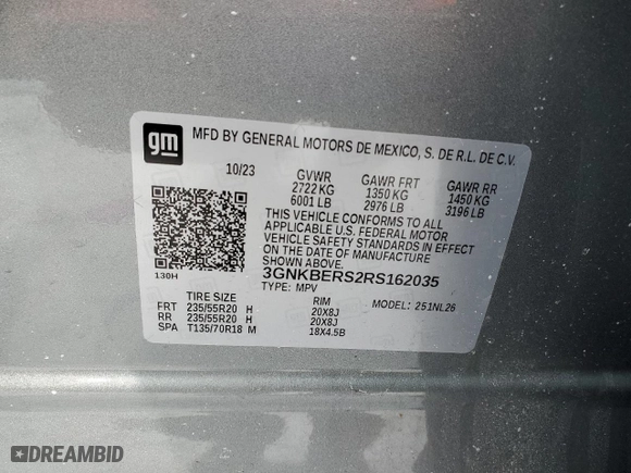 2024 Chevrolet Blazer RS with VIN 3GNKBERS2RS162035, listed as a Copart auction lot 44996375 with 20,609 mi miles and Salvage Title. Bid and sale history available at carsss.com. Image 13.