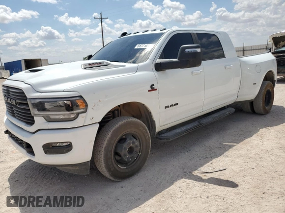 2024 Ram 3500 Laramie with VIN 3C63RRML0RG229435, listed as a Copart auction lot 80484814 with 23,721 mi miles and Salvage Title. Bid and sale history available at carsss.com. Image 1.