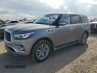 2021 Infiniti QX80 LUXE with VIN JN8AZ2AF3M9718690, listed as a Copart auction lot 43811315 with 89,414 mi miles and Salvage Title. Bid and sale history available at carsss.com. Image 1.