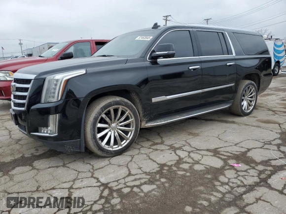 2015 Cadillac Escalade ESV Luxury z VIN 1GYS4SKJ2FR603383, wystawiony jako Copart lot #52463045 z przebiegiem 142 204 mil mil oraz Czysty tytuł • Clean title. Historia ofert i sprzedaży dostępna na DreamBid. Obrazek 1.