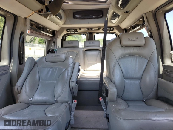 2014 GMC Savana Cargo Van Upfitter with VIN 1GDS7DC48E1164054, listed as a Copart auction lot 52157884 with 0 mi miles and Salvage Title. Bid and sale history available at carsss.com. Image 10.