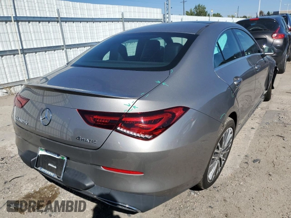 2020 Mercedes-Benz CLA with VIN WDD5J4HB4LN036173, listed as a Copart auction lot 61758672 with 8,642 mi miles. Bid and sale history available at carsss.com. Image 4.