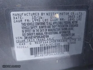2017 Nissan Sentra SV with VIN 3N1AB7AP3HL642104, listed as a IAAI auction lot 41898136 with 83,495 mi miles. Bid and sale history available at carsss.com. Image 9.