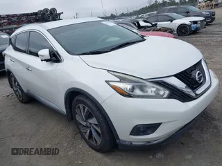 2015 Nissan Murano Platinum z VIN 5N1AZ2MGXFN275170, wystawiony jako IAAI lot #41475151 z przebiegiem 111 746 mil mil oraz . Historia ofert i sprzedaży dostępna na DreamBid. Obrazek 1.