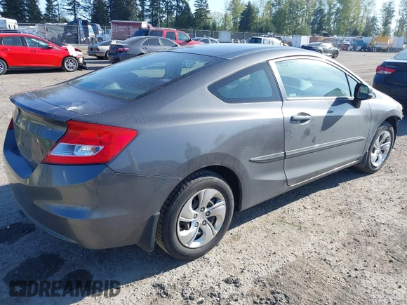 2013 Honda Civic Cpe LX with VIN 2HGFG3B5XDH502386, listed as a IAAI auction lot 42068372 with 204,360 mi miles. Bid and sale history available at carsss.com. Image 4.