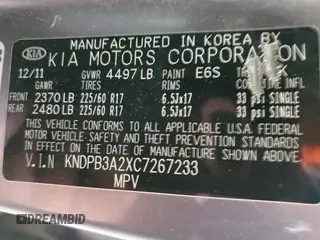 2012 Kia Sportage LX with VIN KNDPB3A2XC7267233, listed as a Copart auction lot 63487395 with 225,015 mi miles and Clean title. Bid and sale history available at DreamBid. Image 12.