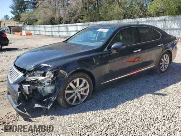 2009 Lexus LS 460 with VIN JTHCL46F195003527, listed as a Copart auction lot 49570505 with 279,651 mi miles and Salvage title. Bid and sale history available at DreamBid. Image 1.