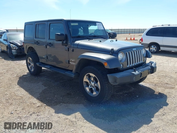 2017 Jeep Wrangler Unlimited Sahara with VIN 1C4BJWEG7HL641347, listed as a IAAI auction lot 41833356 with 84,735 mi miles. Bid and sale history available at carsss.com. Image 1.