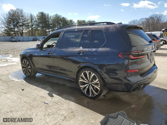 2024 BMW X7 M60i with VIN 5UX33EM08R9T81499, listed as a Copart auction lot 47220095 with 5,328 mi miles and Salvage Title. Bid and sale history available at carsss.com. Image 2.