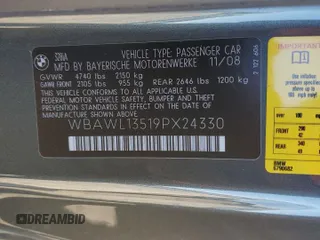 2009 BMW 3 Series 328i z VIN WBAWL13519PX24330, wystawiony jako Copart lot #45182135 z przebiegiem 63 074 mil mil oraz Szkoda całkowita • Salvage title. Historia ofert i sprzedaży dostępna na DreamBid. Obrazek 15.