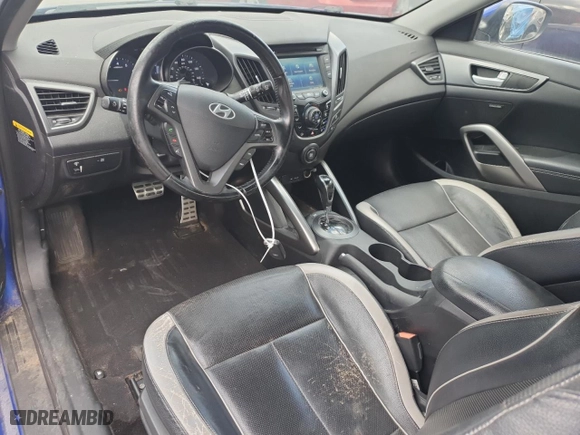 2014 Hyundai Veloster Turbo with VIN KMHTC6AE8EU183497, listed as a Copart auction lot 62950724 with 123,751 mi miles and Clean Title. Bid and sale history available at carsss.com. Image 8.
