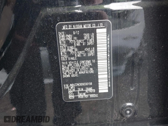 2013 Infiniti QX56 with VIN JN8AZ2NC8D9330158, listed as a IAAI auction lot 41612916 with 124,346 mi miles and . Bid and sale history available at DreamBid. Image 9.