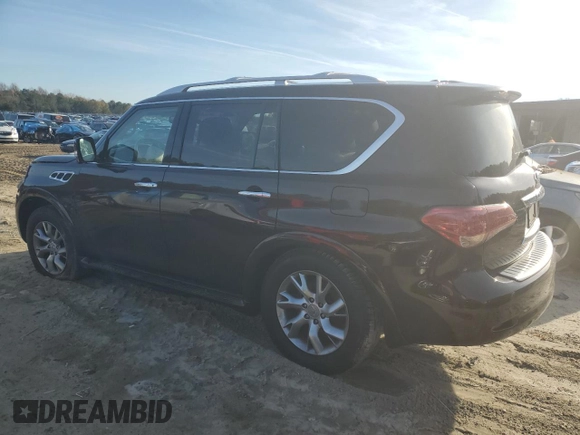 2012 Infiniti QX56 8-passenger with VIN JN8AZ2NC5C9317964, listed as a Copart auction lot 81975304 with 163,819 mi miles and Salvage Title. Bid and sale history available at carsss.com. Image 2.