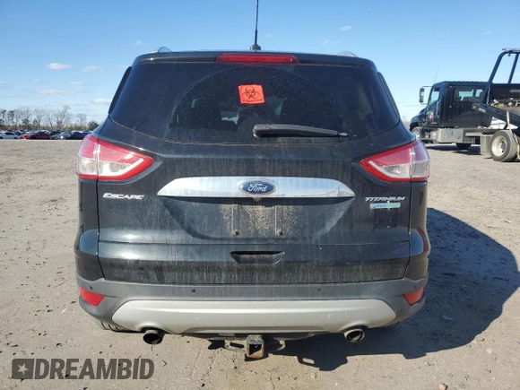 2014 Ford Escape Titanium with VIN 1FMCU0JX0EUD43299, listed as a Copart auction lot 49587535 with 0 mi miles and Salvage Title. Bid and sale history available at carsss.com. Image 6.
