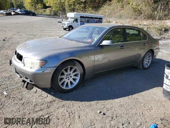 2003 BMW 7 Series 745Li with VIN WBAGN63453DR08973, listed as a Copart auction lot 75777224 with 150,370 mi miles and Salvage Title. Bid and sale history available at carsss.com. Image 1.