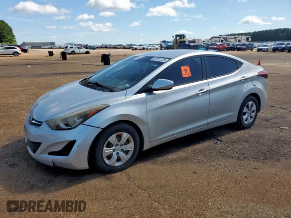 2016 Hyundai Elantra SE with VIN 5NPDH4AE1GH715779, listed as a Copart auction lot 62361725 with 128,507 mi miles and Clean title. Bid and sale history available at DreamBid. Image 1.