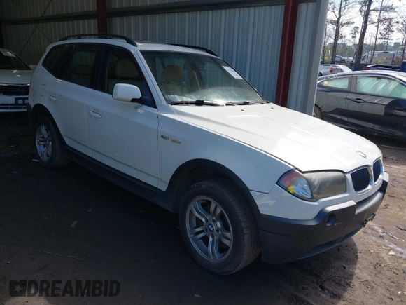 2005 BMW X3 3.0i with VIN WBXPA93485WD15217, listed as a IAAI auction lot 41624638 with 152,182 mi miles. Bid and sale history available at carsss.com. Image 1.