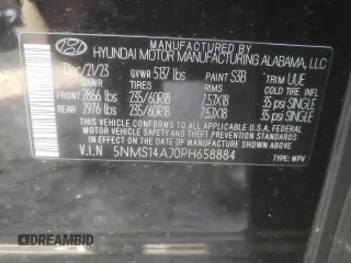 2023 Hyundai Santa Fe SE with VIN 5NMS14AJ0PH658884, listed as a Copart auction lot 47342675 with 13,264 mi miles and Salvage Title. Bid and sale history available at carsss.com. Image 13.