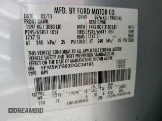 2013 Ford Explorer z VIN 1FM5K7B93DGC34193, wystawiony jako Copart lot #77222794 z przebiegiem 196 805 mil mil oraz Szkoda całkowita • Salvage title. Historia ofert i sprzedaży dostępna na DreamBid. Obrazek 15.