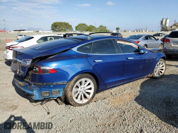 2020 Tesla Model S Long Range with VIN 5YJSA1E27LF361351, listed as a Copart auction lot 56239615 with 91,380 mi miles and Salvage title. Bid and sale history available at DreamBid. Image 3.