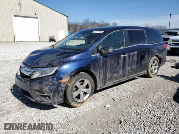 2019 Honda Odyssey EX-L with VIN 5FNRL6H70KB025729, listed as a Copart auction lot 46331235 with 123,682 mi miles and Salvage Title. Bid and sale history available at carsss.com. Image 1.