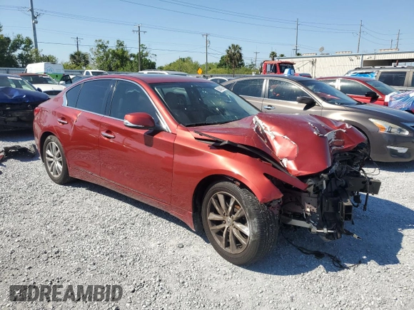 2015 Infiniti Q50 Premium with VIN JN1BV7AP0FM333480, listed as a Copart auction lot 50940215 with 0 mi miles and Salvage Title. Bid and sale history available at carsss.com. Image 4.