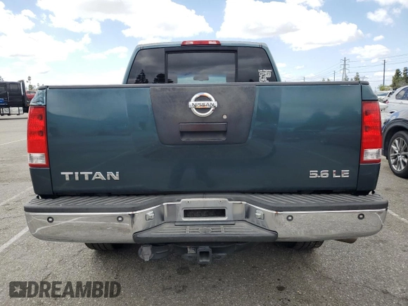 2006 Nissan Titan SE with VIN 1N6AA07B76N502666, listed as a Copart auction lot 56917515 with 118,877 mi miles and Salvage title. Bid and sale history available at DreamBid. Image 6.