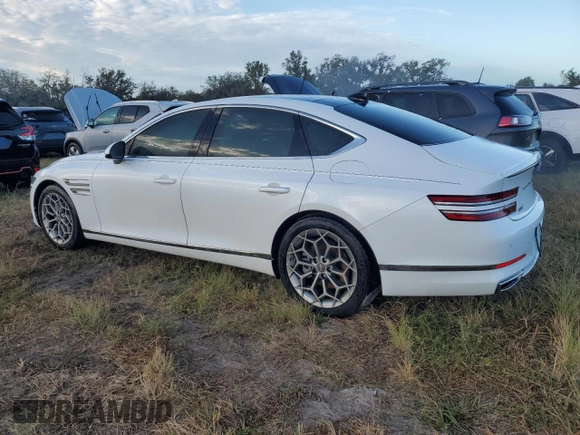2023 Genesis G80 2.5T with VIN KMTGB4SC1PU150792, listed as a Copart auction lot 74709684 with 0 mi miles and Non Repairable. Bid and sale history available at carsss.com. Image 2.