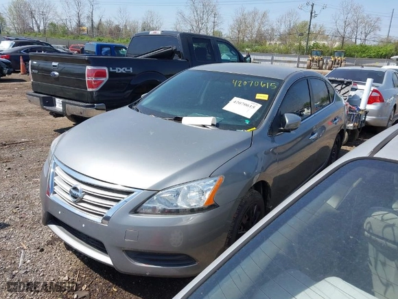 2013 Nissan Sentra SV with VIN 3N1AB7AP8DL789447, listed as a IAAI auction lot 42070615 with 122,262 mi miles. Bid and sale history available at carsss.com. Image 2.