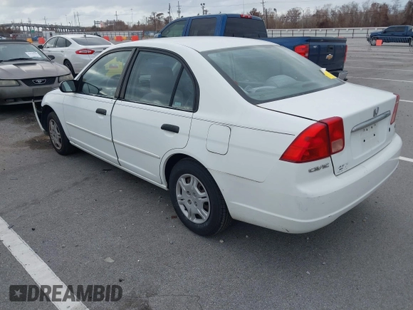 2001 Honda Civic LX with VIN 2HGES15591H558373, listed as a IAAI auction lot 41478863 with 167,121 mi miles. Bid and sale history available at carsss.com. Image 3.