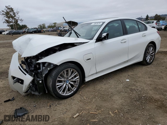 2023 BMW 3 Series 330e xDrive with VIN 3MW39FS07P8D25745, listed as a Copart auction lot 71863424 with 8,304 mi miles and Salvage Title. Bid and sale history available at carsss.com. Image 1.
