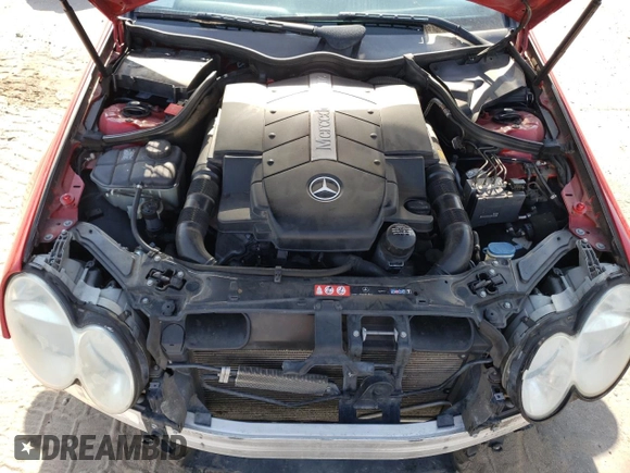 2005 Mercedes-Benz CLK 500 with VIN WDBTK75J55F163229, listed as a Copart auction lot 76276354 with 76,829 mi miles and Salvage Title. Bid and sale history available at DreamBid. Image 11.