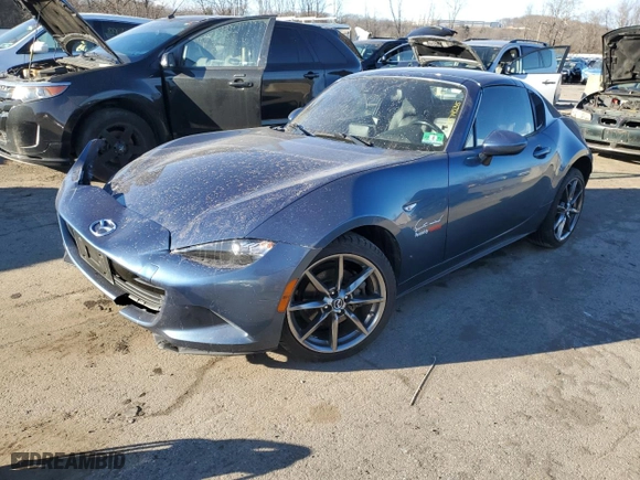 2018 Mazda MX-5 Miata RF Grand Touring with VIN JM1NDAM7XJ0204930, listed as a Copart auction lot 41574235 with 62,633 mi miles and Salvage Title. Bid and sale history available at carsss.com. Image 1.