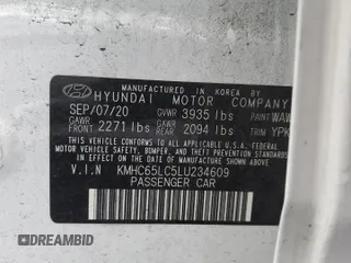 2020 Hyundai Ioniq Blue with VIN KMHC65LC5LU234609, listed as a Copart auction lot 86189074 with 71,220 mi miles and Salvage title. Bid and sale history available at DreamBid. Image 12.