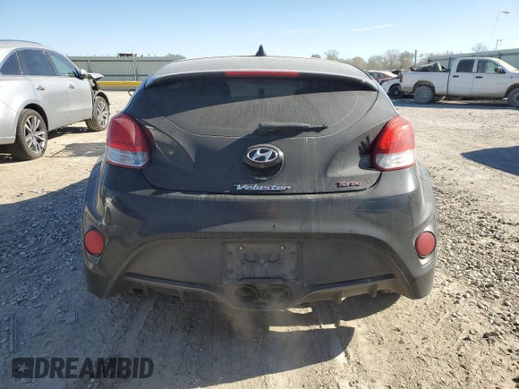 2015 Hyundai Veloster Turbo with VIN KMHTC6AE7FU221285, listed as a Copart auction lot 81598924 with 93,153 mi miles and Salvage title. Bid and sale history available at DreamBid. Image 6.