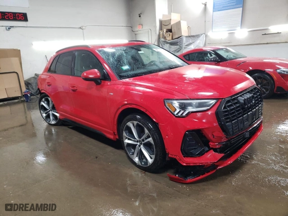 2021 Audi Q3 S line Premium Plus with VIN WA1EECF31M1102153, listed as a Copart auction lot 48142425 with 41,096 mi miles and Salvage Title. Bid and sale history available at carsss.com. Image 4.
