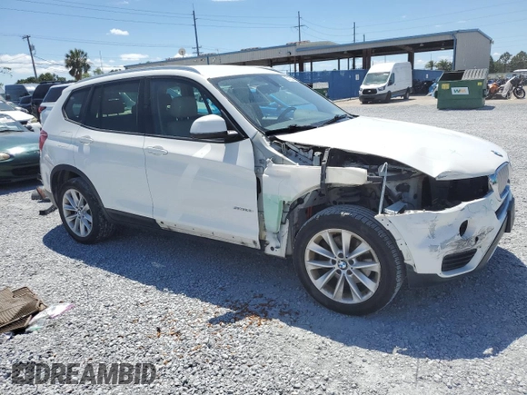 2016 BMW X3 sDrive28i with VIN 5UXWZ7C51G0R32183, listed as a Copart auction lot 53120275 with 110,532 mi miles and Salvage Title. Bid and sale history available at DreamBid. Image 4.