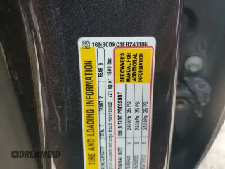 2015 Chevrolet Tahoe LT with VIN 1GNSCBKC1FR240186, listed as a Copart auction lot 64741425 with 110,357 mi miles and Salvage title. Bid and sale history available at DreamBid. Image 14.