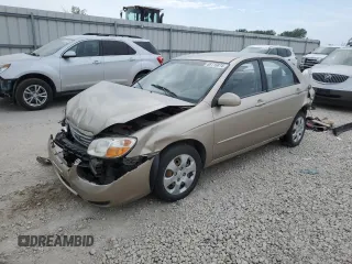 2008 Kia Spectra EX with VIN KNAFE121185494453, listed as a Copart auction lot 68115874 with 0 mi miles and Salvage Title. Bid and sale history available at carsss.com. Image 1.