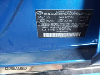2018 Hyundai Sonata Limited with VIN 5NPE34AF7JH598194, listed as a IAAI auction lot 41888063 with 53,805 mi miles. Bid and sale history available at carsss.com. Image 9.
