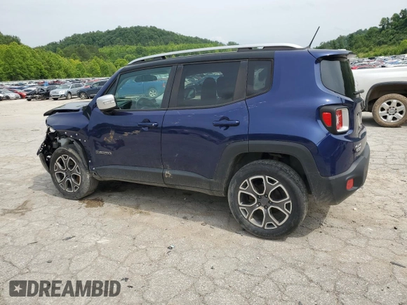 2016 Jeep Renegade Limited with VIN ZACCJBDT6GPD35696, listed as a Copart auction lot 59821795 with 153,831 mi miles and Salvage title. Bid and sale history available at DreamBid. Image 2.